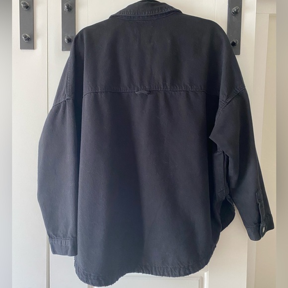 Zara Black Denim Shirt Jacket - Picture 2 of 3
